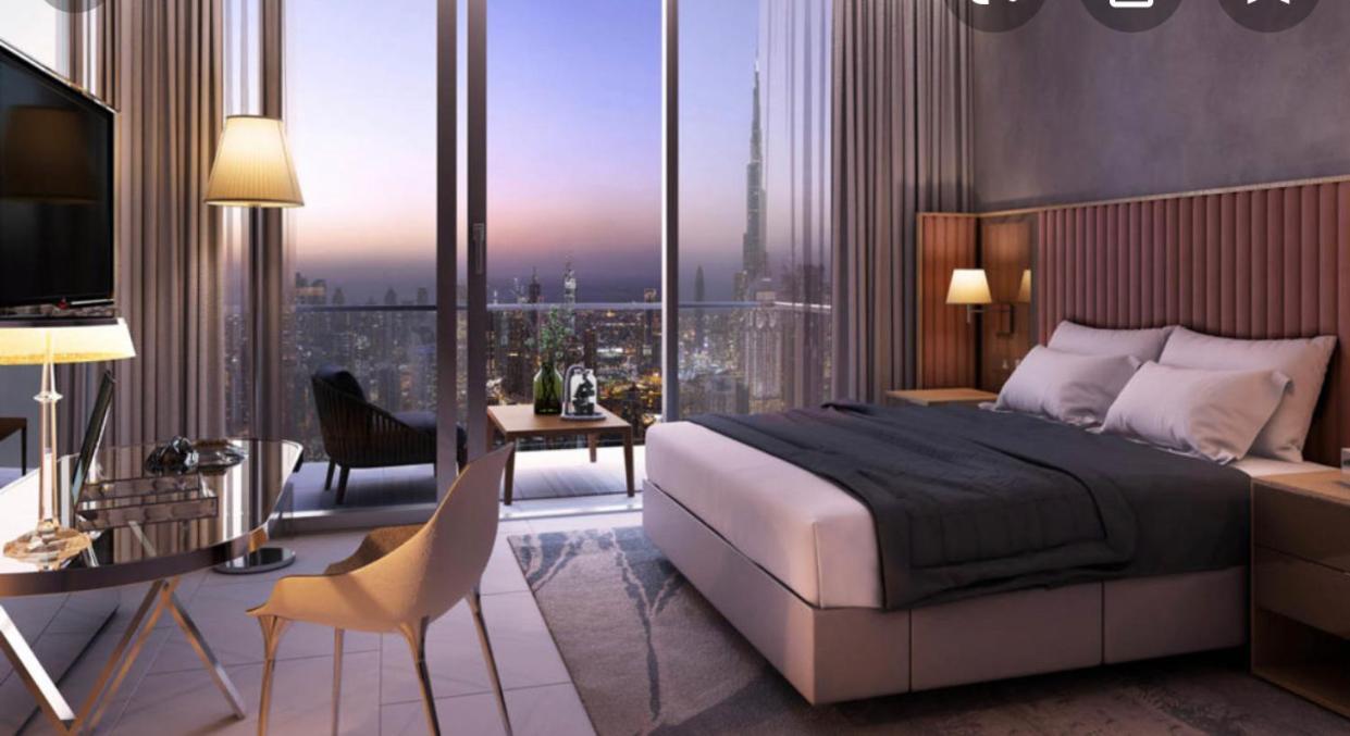 Sls Dubai Hotel & Residences Exterior foto The bedroom of a typical apartment