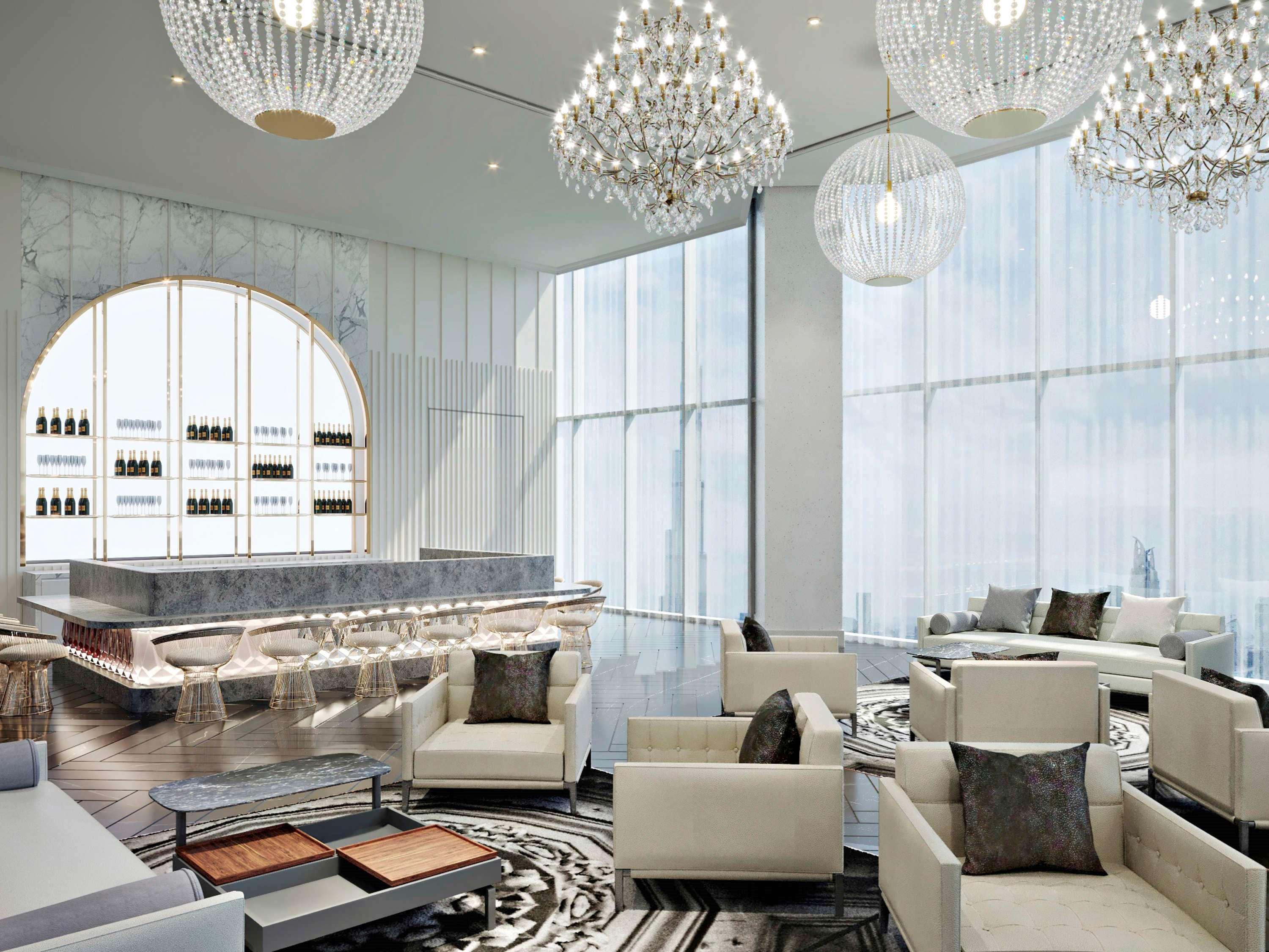Sls Dubai Hotel & Residences Exterior foto The lounge at the airport