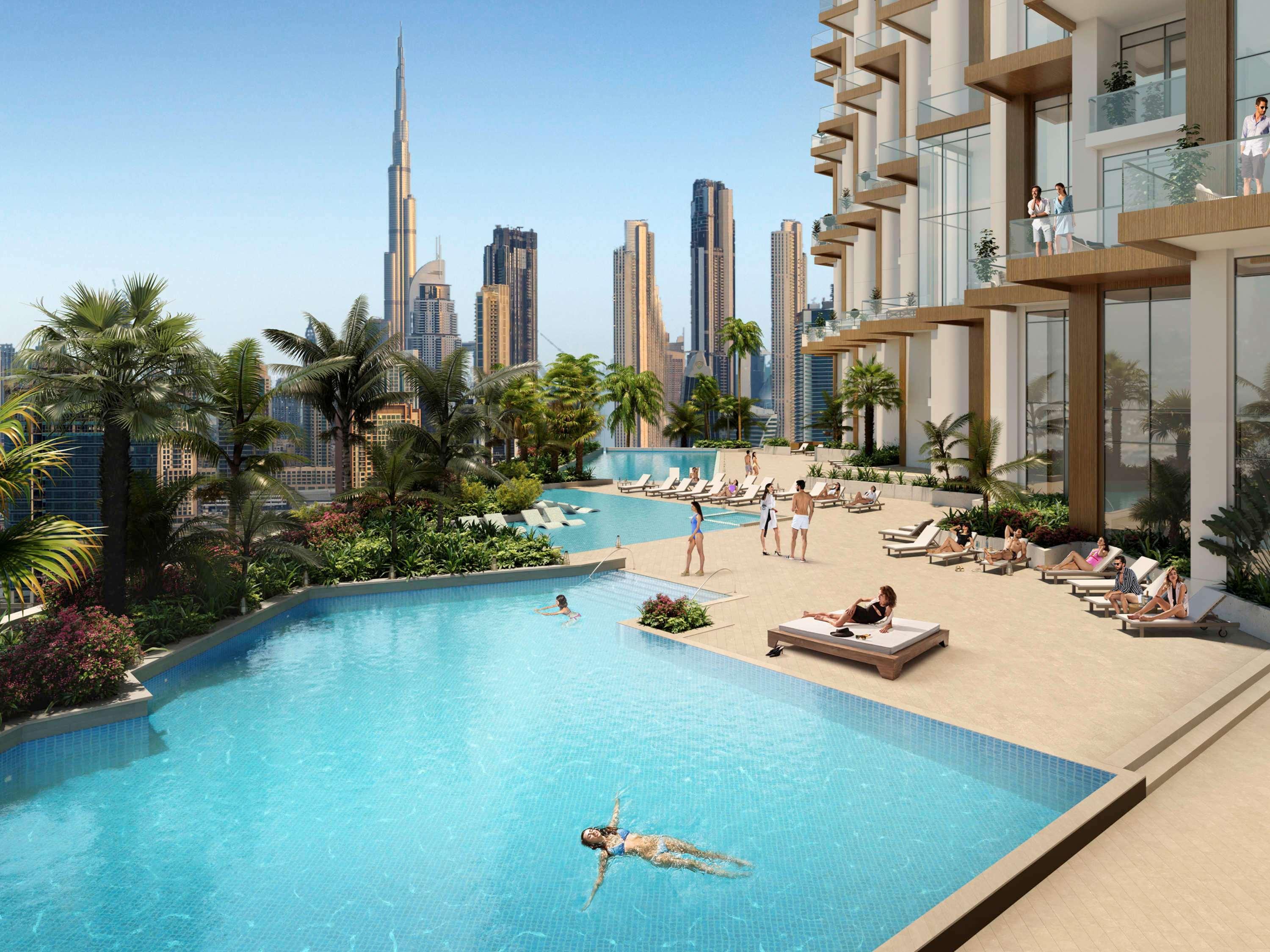 Sls Dubai Hotel & Residences Exterior foto The swimming pool at the complex