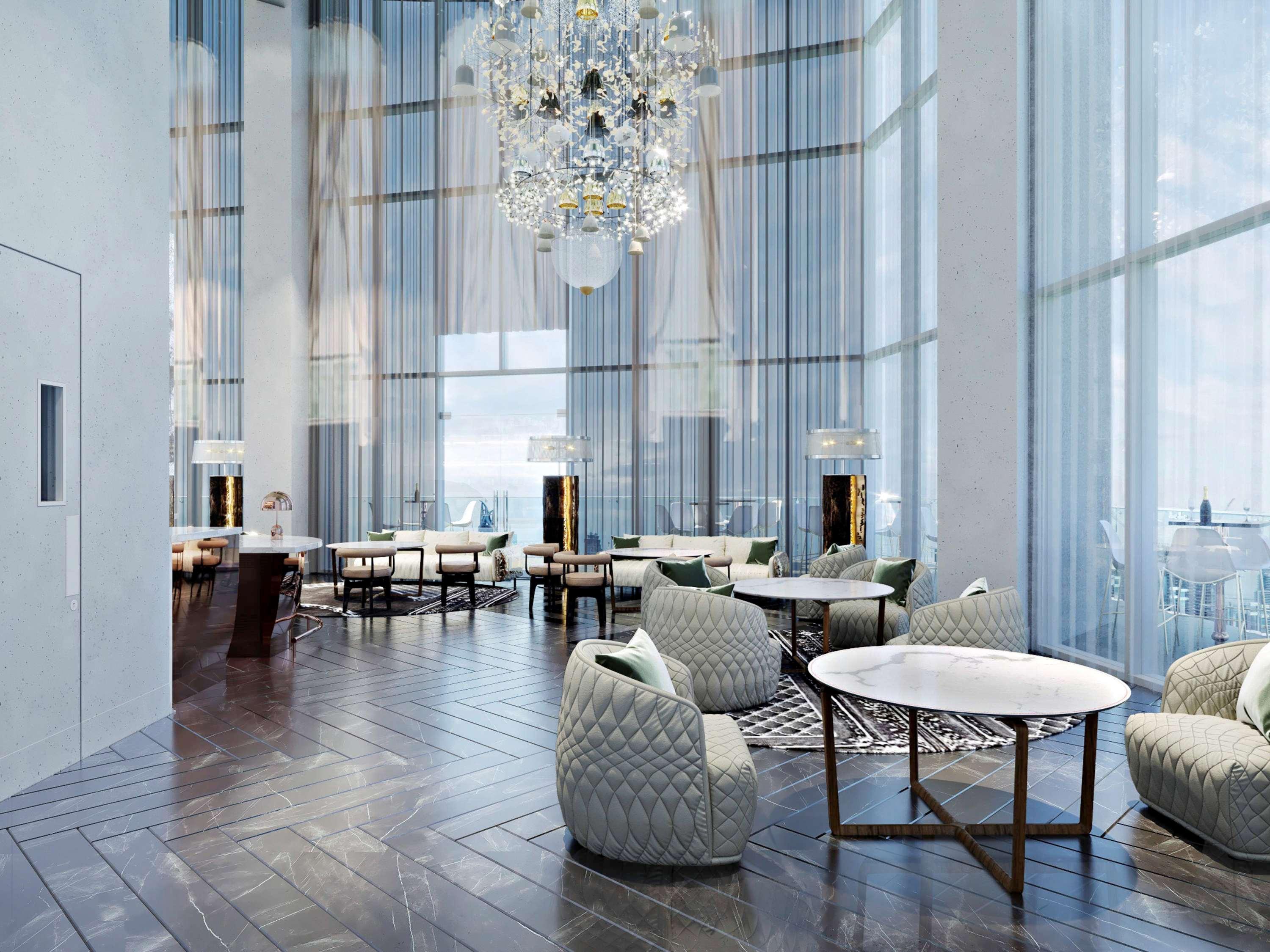 Sls Dubai Hotel & Residences Exterior foto The lounge at the top of the tower